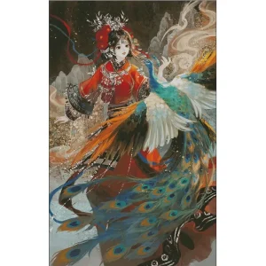 Peacock beauty 14CT 16CT Printed Canvas Cross Stitch DIY Set Chinese Pattern Kit Home Needlework Embroidery 190Colors