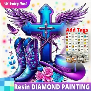 Resin AB Fairy Dust 5D DIY Diamond Embroidery Cross New Arrival Mosaic Shoe Landscape Kits Art Flower Painting Hat Handicraft